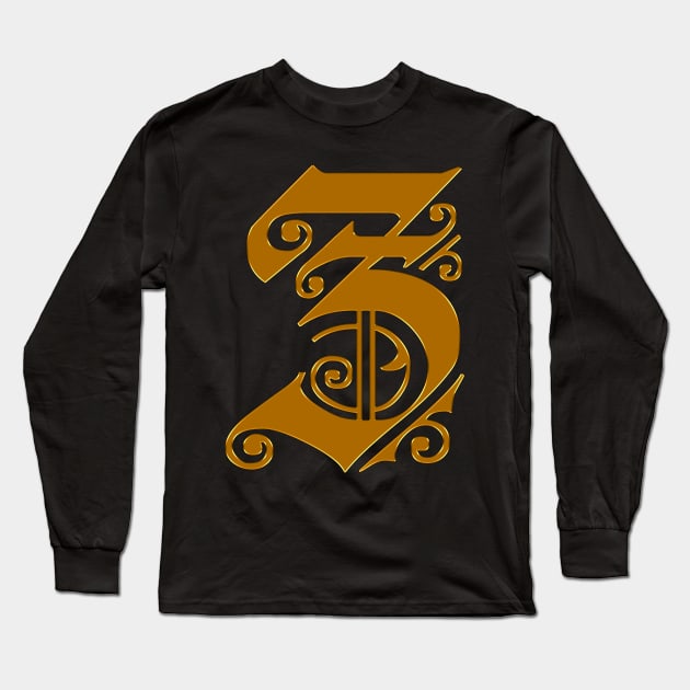 Golden Letter Z Long Sleeve T-Shirt by The Black Panther